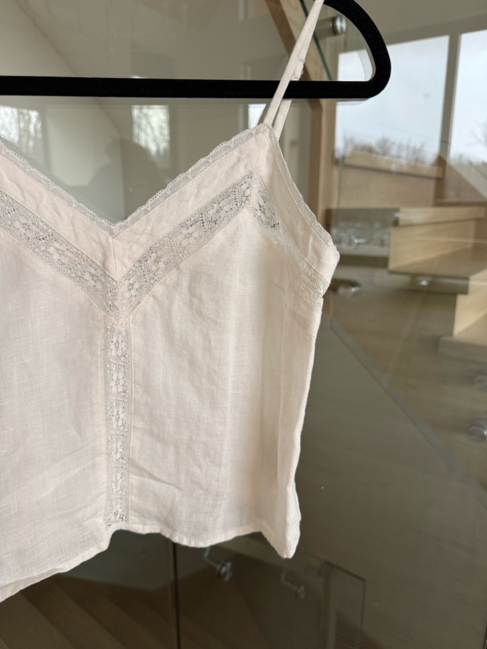 Wilfred Cream Linen Lace-Trim Camisole